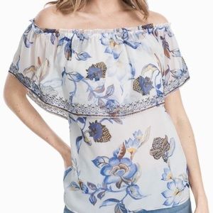 WHBM Off Shoulder Floral Top